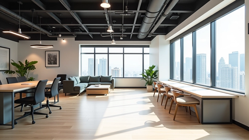 Modern coworking space in Tsuen Wan with contemporary furniture and natural lighting